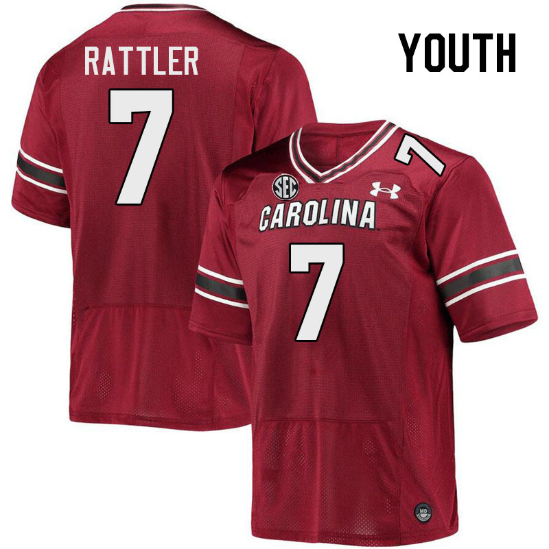 Youth #7 Spencer Rattler South Carolina Gamecocks 2023 College Football Jerseys Stitched-Garnet